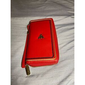 New Gostwo red and gold zip wallet